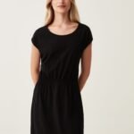 OVS Slub Ss Dress W/Elastic B