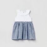 OVS Dress W/Vichy White/Blue