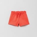 OVS Solid Terry Shorts Coral