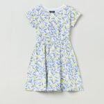 OVS Aop Dress White Aop Leafs