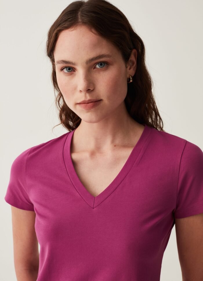 V-Neck Stret Deep Orchid - Image 2