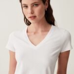 OVS V-Neck Stret Optical Whit