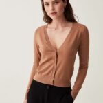 OVS V-Neck Basic Tobacco Brow