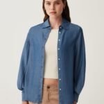 Women's Fluid Lyocell Shirt – Light Blue