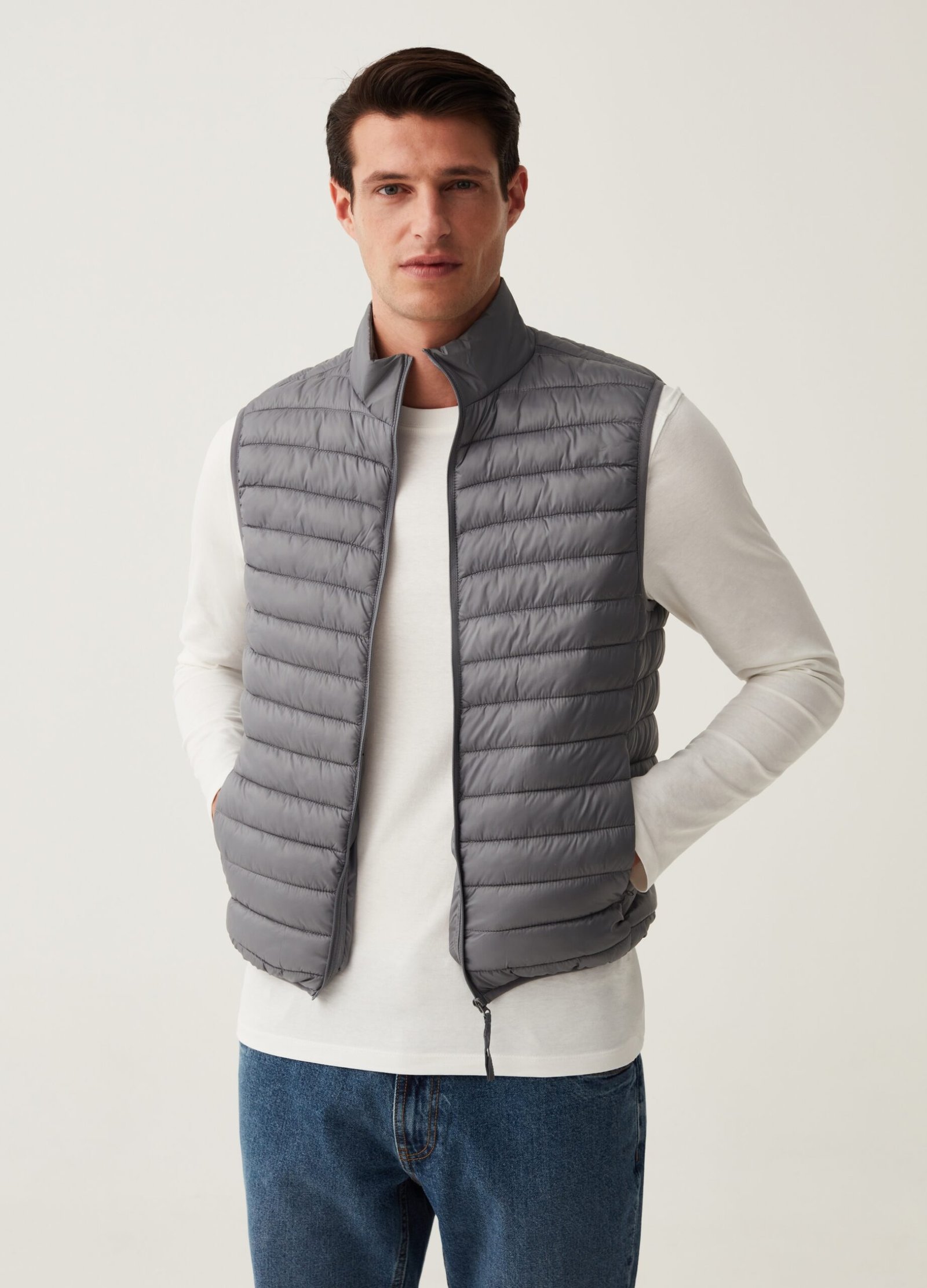 12589140.jpg Men's Padded Jacket – Steel Grey - Image 1