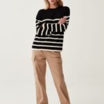 Women's Striped Jumper – Black & White