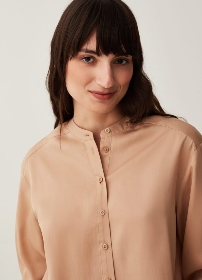 Women's Lyocell Shirt – Light Taupe - Image 2