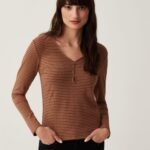 OVS Ls Top Fancy Marrone/Nero