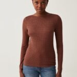 OVS Boat Neck Ls Aop Plum/Tob