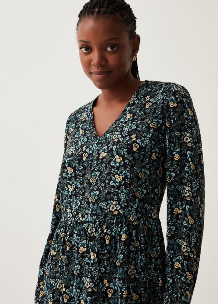 Women's Viscose Dress – Black & Blue - Image 2