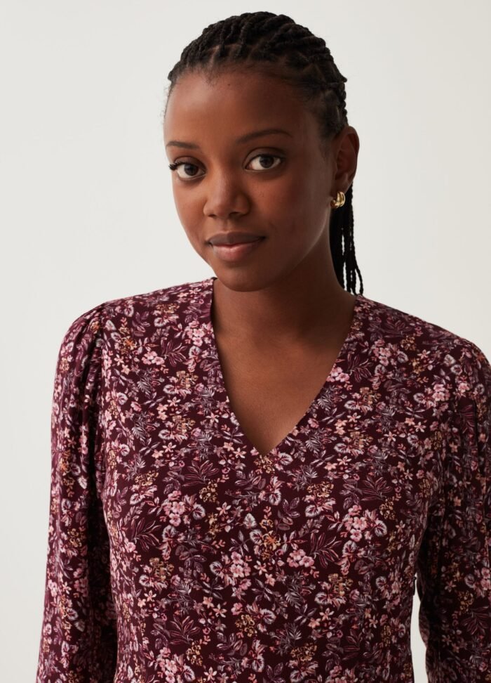 Women's Viscose Dress – Purple & Pink - Image 2