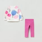 OVS Hoody+Leggin Bianco/Rosa