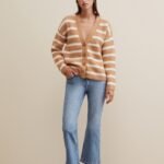 OVS Striped Cardiga Camel+Mil