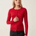Women's Basic Cardigan – Tango Red