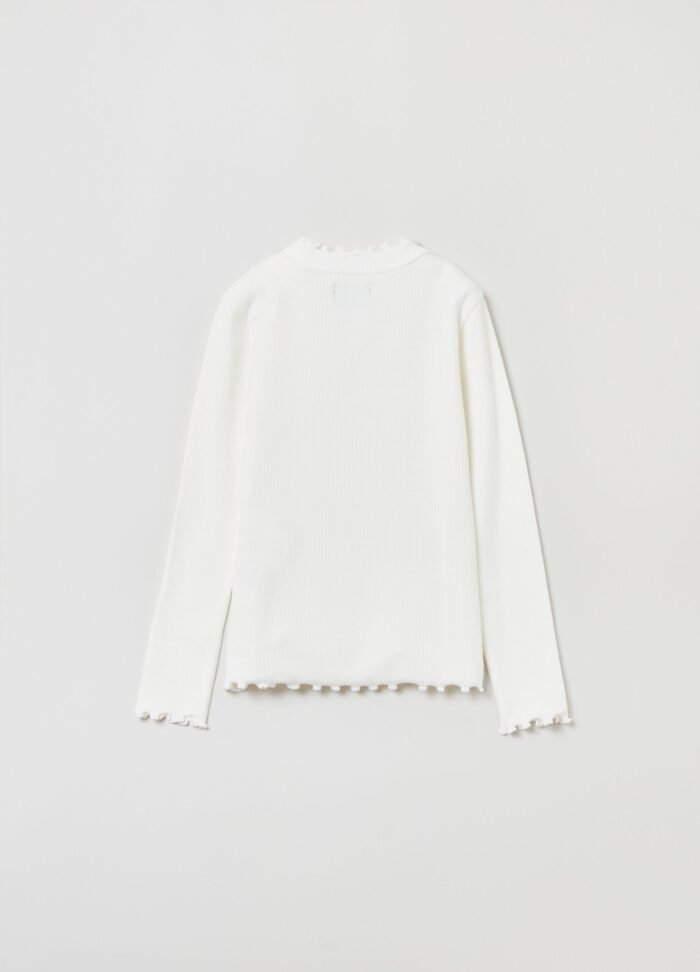 Girls' Mock-Neck Top – Marshmallow Cream - Image 2