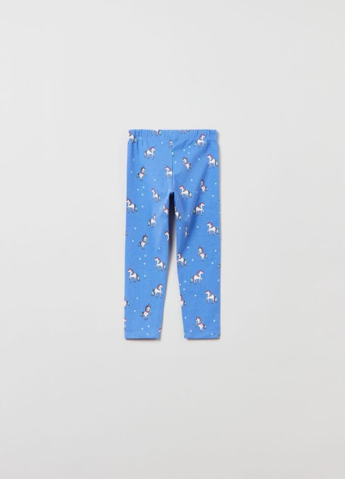 ⁦Girls' Unicorn Print Leggings – Pink⁩ - الصورة ⁦2⁩