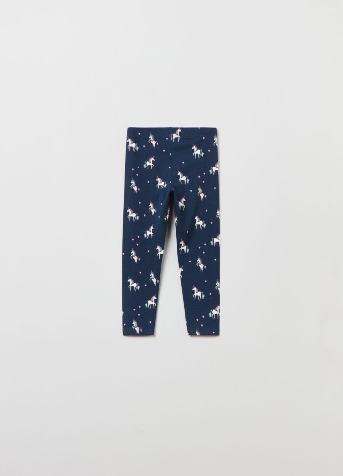 ⁦Girls' Unicorn Print Leggings – Multicolour⁩ - الصورة ⁦2⁩