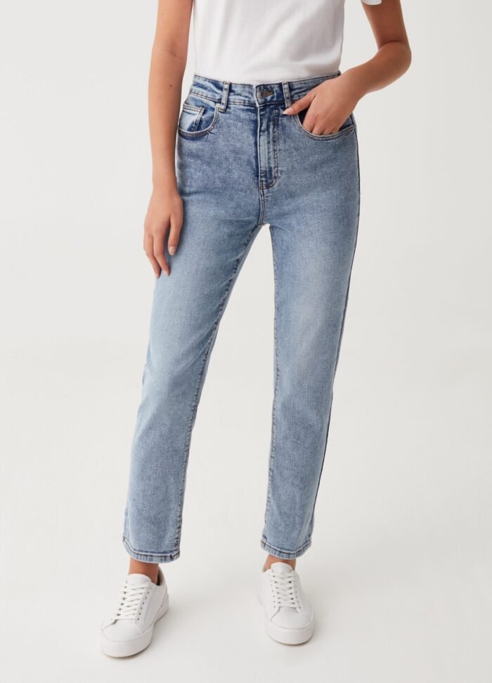 Women's Slim Vintage Jeans – Light Blue - Image 2