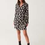 OVS Abito Wrap Bianco/Nero