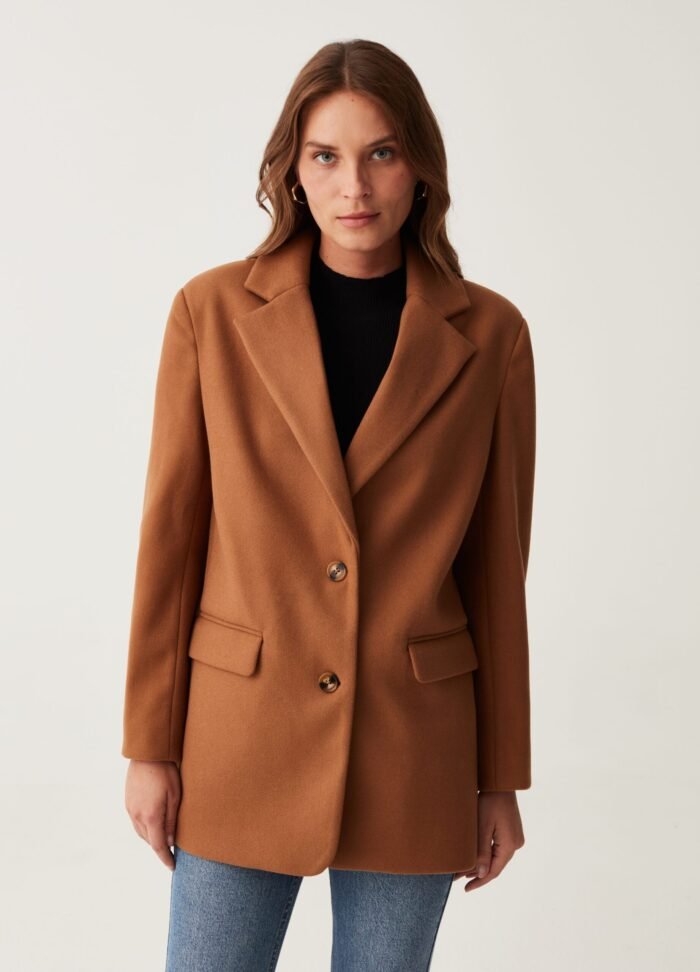 Women's Oversized Blazer – Toasted Cocoa - Image 2