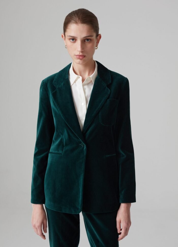 ⁦Women's Blazer – Botanical Print⁩ - الصورة ⁦2⁩