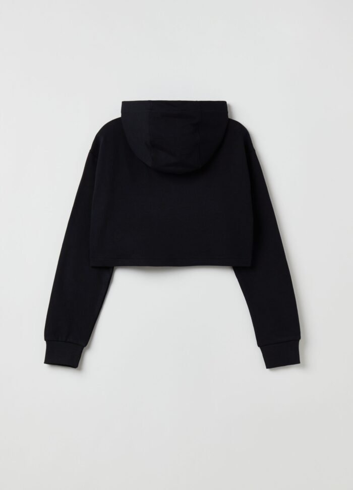 Girls' Printed Hoodie – Black - Image 2