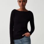 OVS Ls Boat Neck Dark Black
