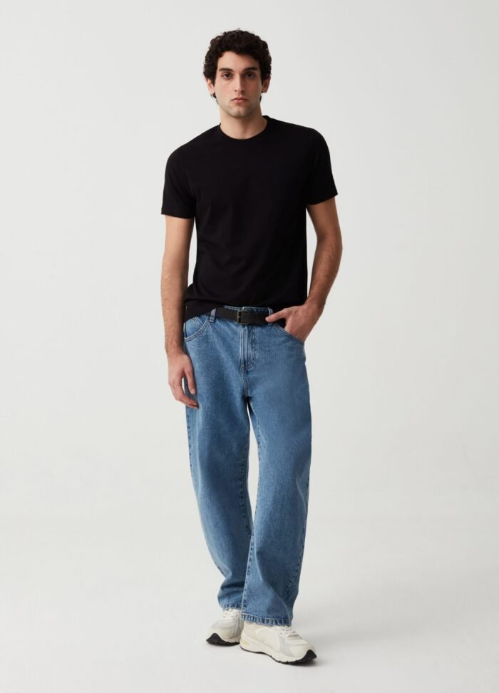 ⁦Men's Round-Neck T-Shirt – Meteorite Grey⁩ - الصورة ⁦2⁩