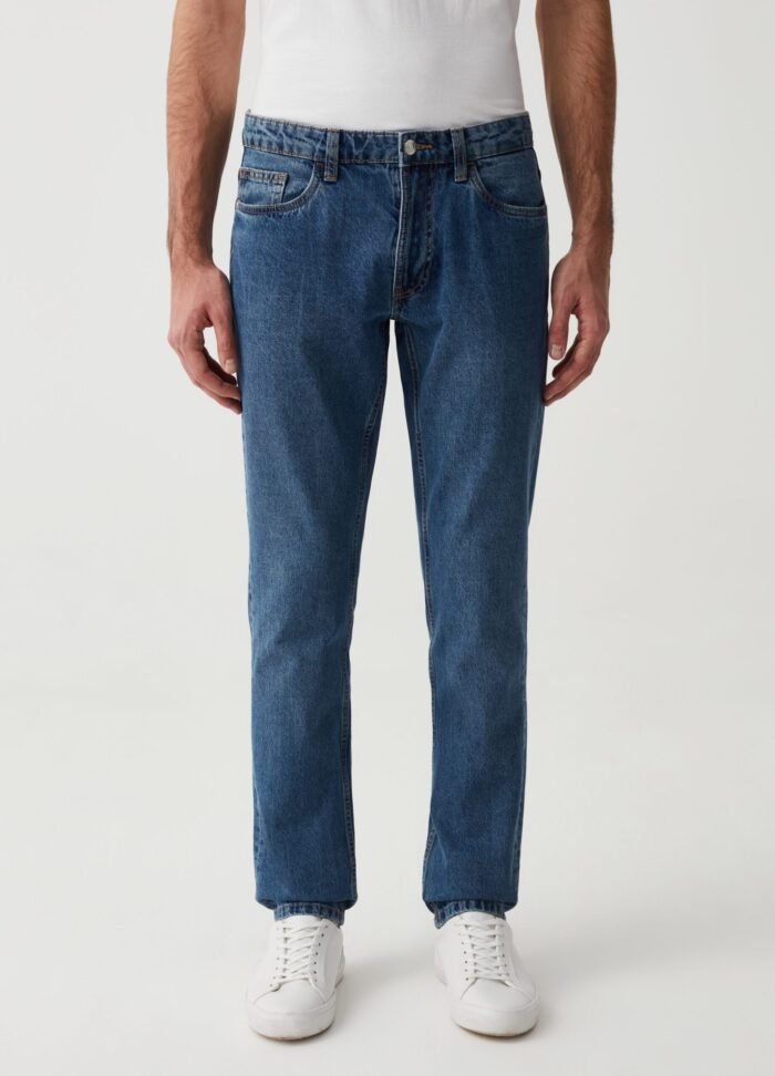 ⁦Men's Slim Jeans – Light Blue⁩ - الصورة ⁦2⁩