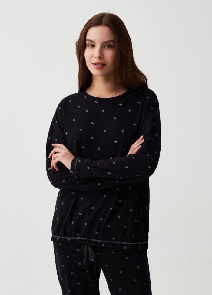 Women's Cotton Top – Black - Image 2