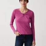 OVS Ls Top W/Kno Meadow Mauve