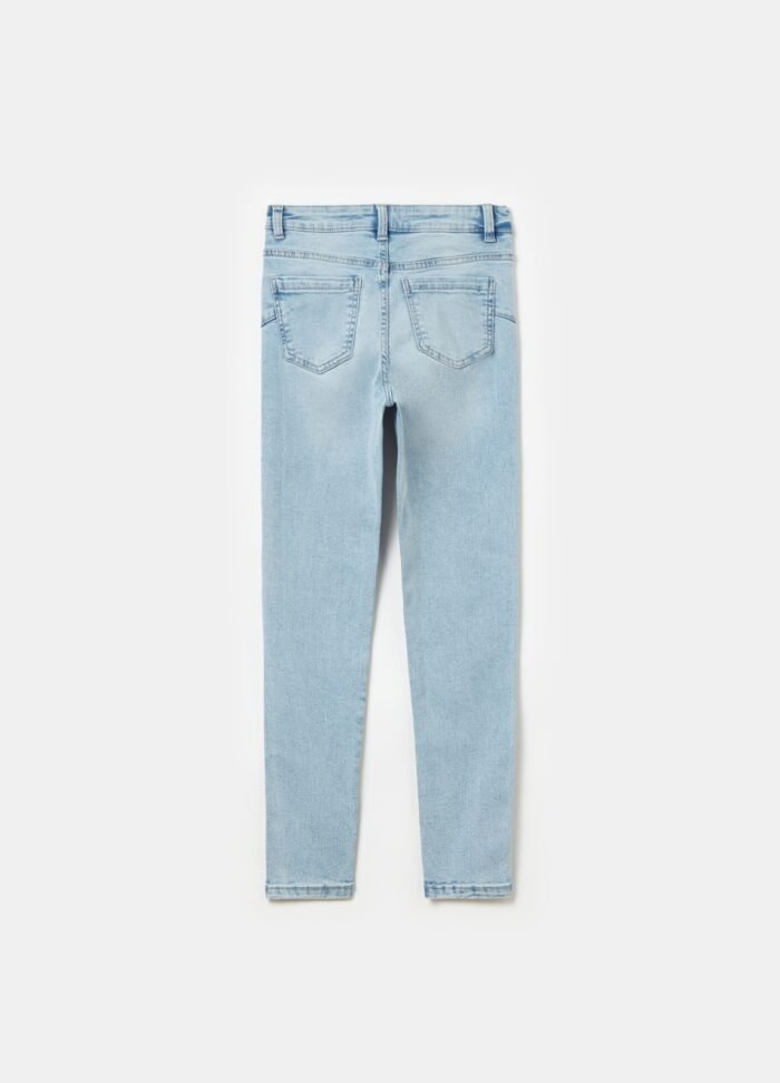 Girls' Slim-Fit Jeans – Light Blue - Image 2