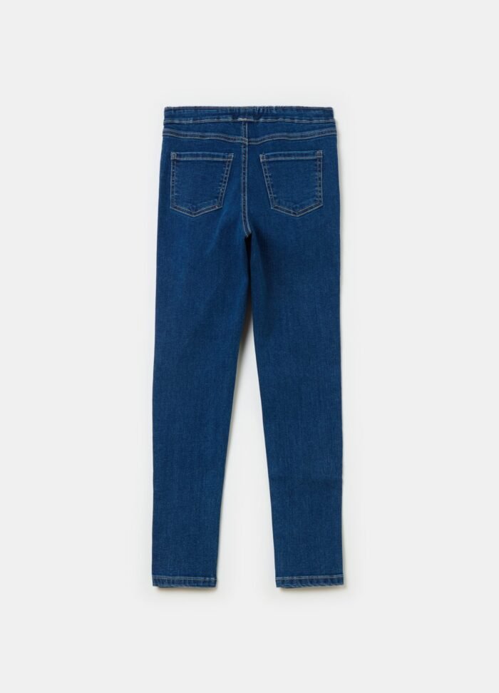 ⁦Girls' Jeggings with Pockets – Dark Blue⁩ - الصورة ⁦2⁩