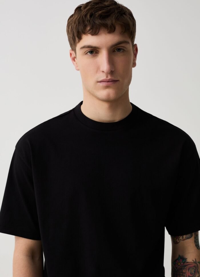 Men's Cotton T-Shirt – Black - Image 2