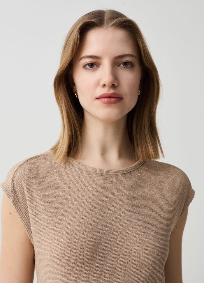 Women's Kimono-Sleeve Top – Beige - Image 2