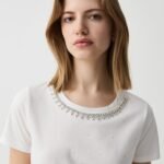 Women's High-Neck T-Shirt – Off White