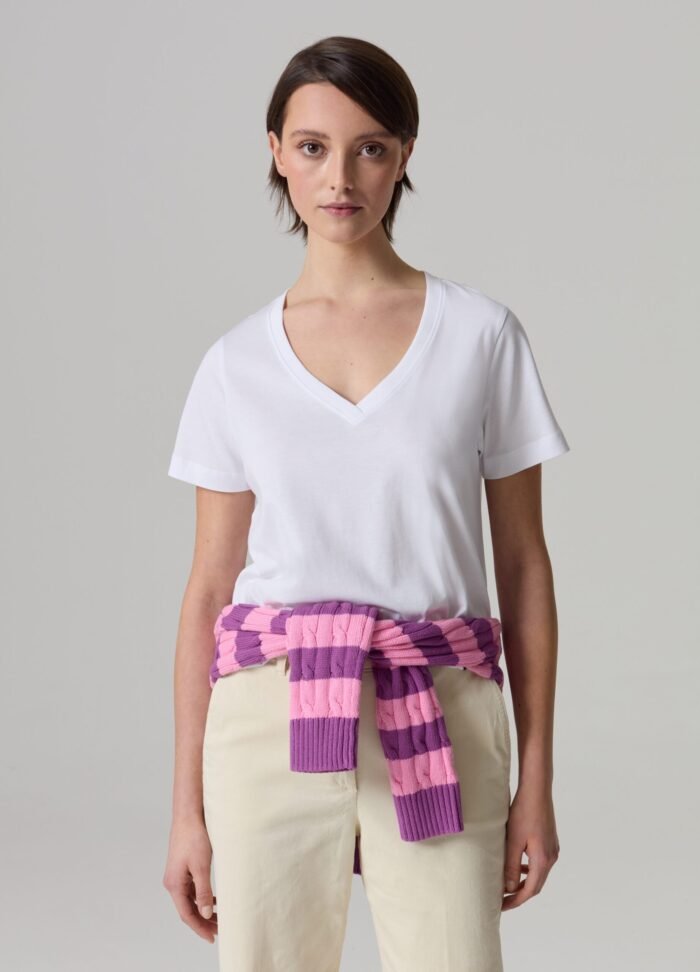 Women's V-Neck T-Shirt – White - Image 2