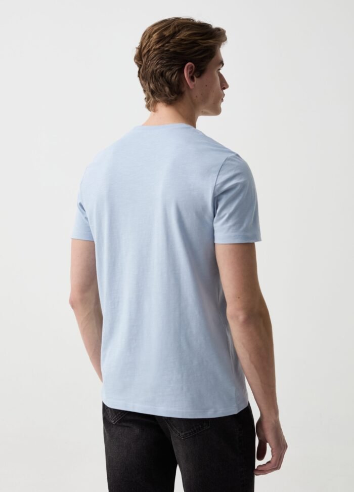 ⁦Men's Cotton T-Shirt – Sky Blue⁩ - الصورة ⁦2⁩