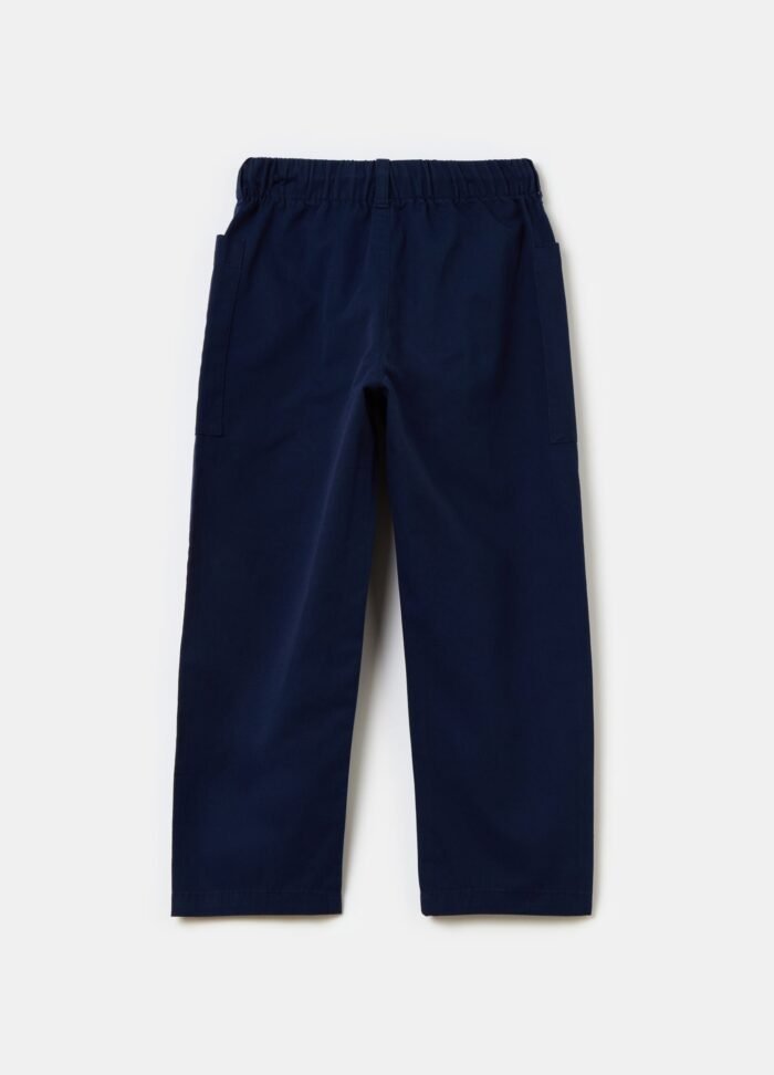 ⁦Boys' Linen-Blend Trousers – Dark Blue⁩ - الصورة ⁦2⁩