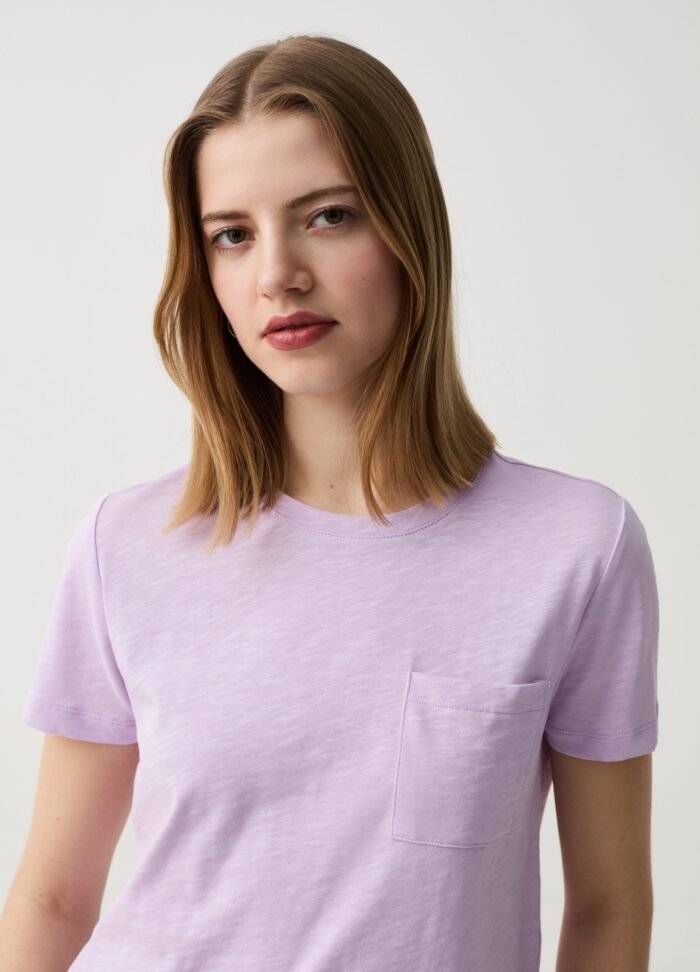 ⁦Women's Cotton T-Shirt – Misty Lilac⁩ - الصورة ⁦2⁩