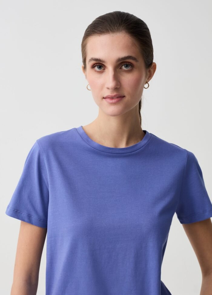 ⁦Women's Cotton T-Shirt – Light Blue⁩ - الصورة ⁦2⁩