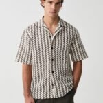 OVS Man Shirt Sh Nero/Beige