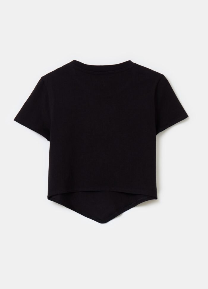⁦Girls' Embellished T-Shirt – Black⁩ - الصورة ⁦2⁩