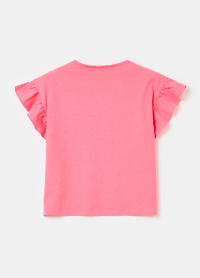 ⁦Girls' Printed T-Shirt – Pink⁩ - الصورة ⁦2⁩