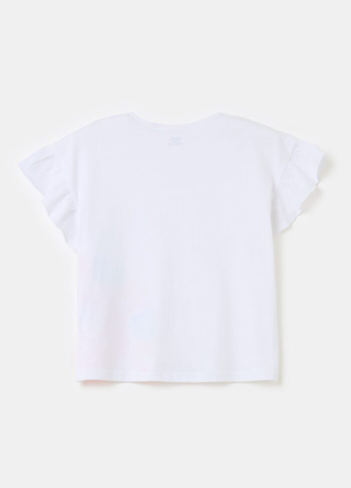 ⁦Girls' Printed T-Shirt – White⁩ - الصورة ⁦2⁩