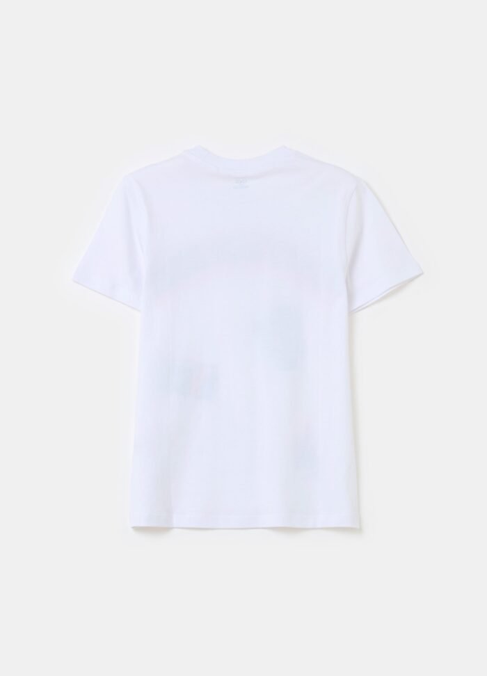 ⁦Boys' Cotton 3/4-Sleeve T-Shirt – White⁩ - الصورة ⁦2⁩
