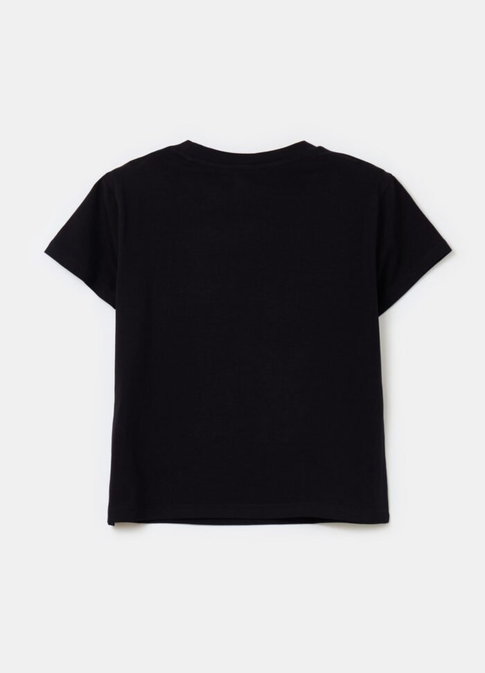 ⁦Girls' Slogan T-Shirt – Black⁩ - الصورة ⁦2⁩