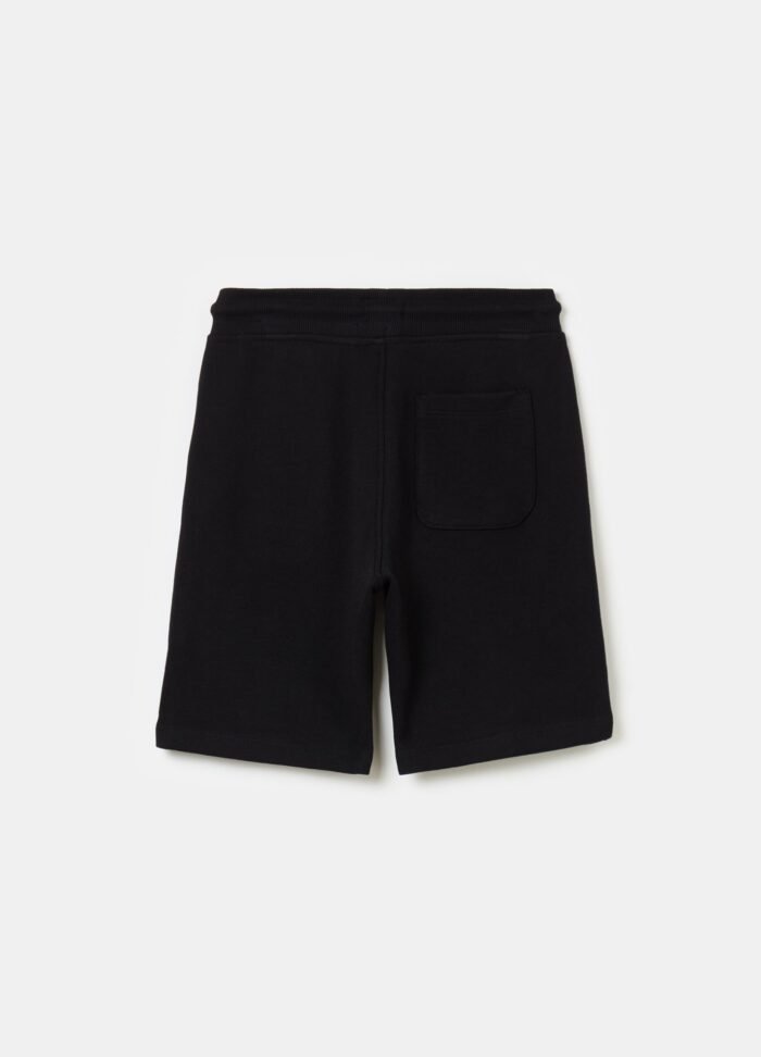 ⁦Boys' Cotton Shorts – Black⁩ - الصورة ⁦2⁩