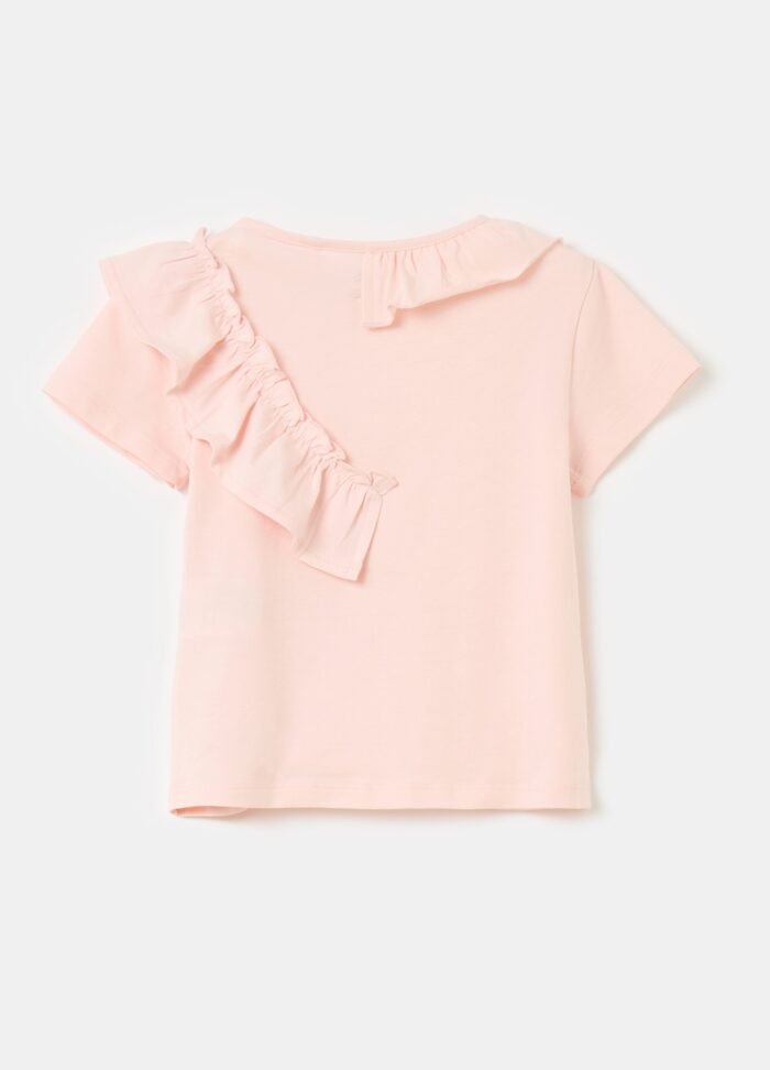 Girls' Ruffle T-Shirt – Rose - Image 2