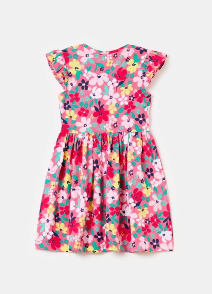 ⁦Girls' Printed Dress – Fuchsia Pink⁩ - الصورة ⁦2⁩